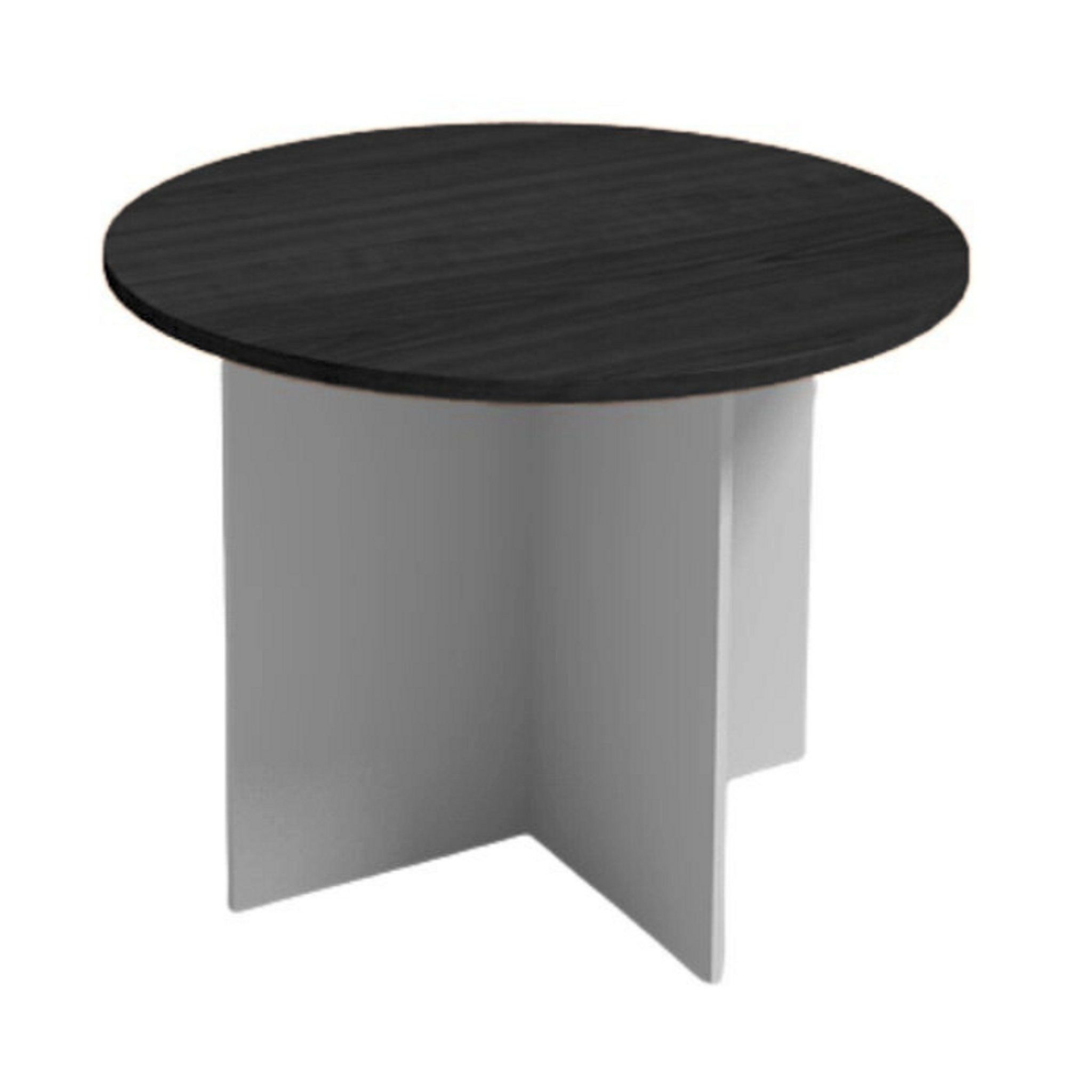 Runder Holz-Konferenztisch PRIMO GRAY, Durchmesser 100 cm, grau/Wenge