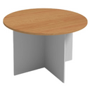 Runder Holz-Konferenztisch PRIMO GRAY, Durchmesser 120 cm, grau/Buche