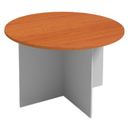 Runder Holz-Konferenztisch PRIMO GRAY, Durchmesser 120 cm, grau/Kirschbaum
