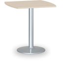 Runder Konferenztisch, Bistrotisch FILIP II, 66x66 cm, graue Metallgestell, Birke