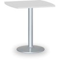 Runder Konferenztisch, Bistrotisch FILIP II, 66x66 cm, graue Metallgestell, weiße