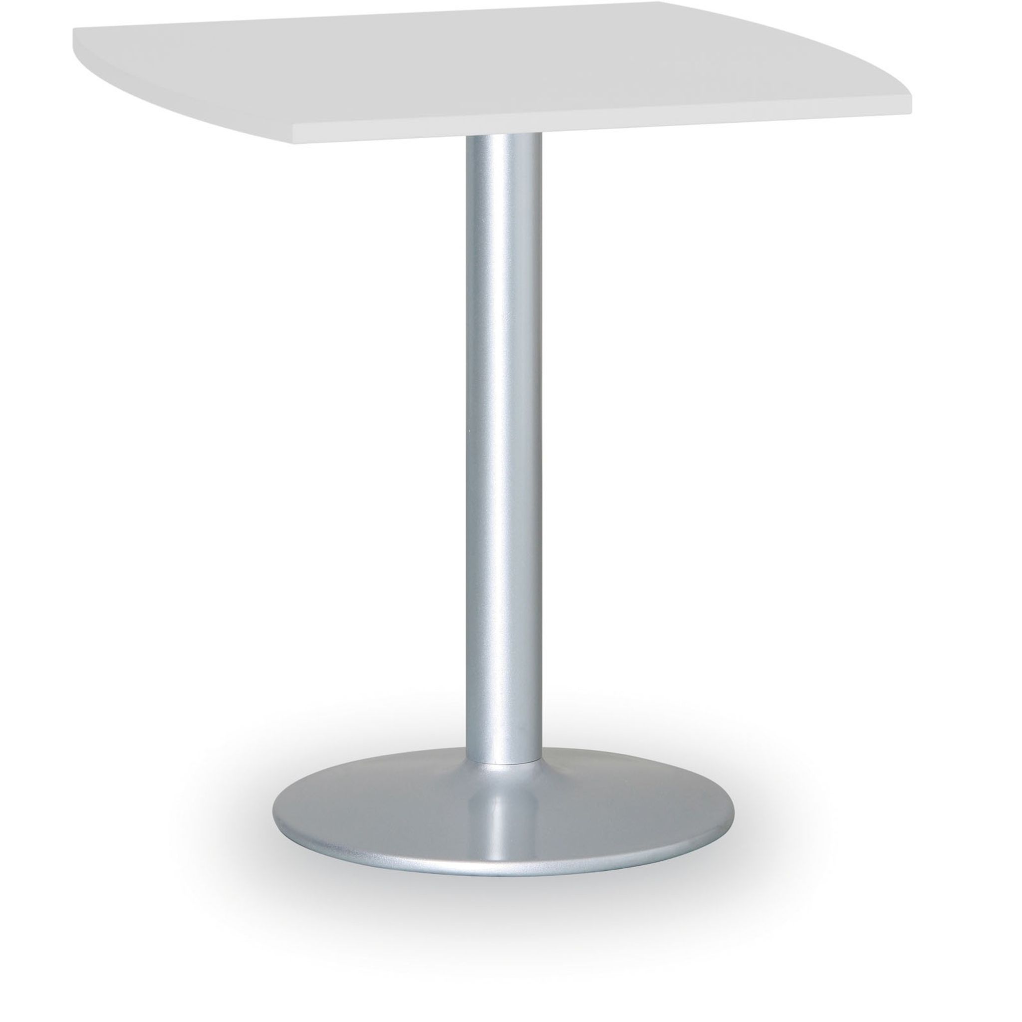 Runder Konferenztisch, Bistrotisch FILIP II, 66x66 cm, graue Metallgestell, weiße