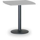 Runder Konferenztisch, Bistrotisch FILIP II, 66x66 cm, schwarze Metallgestell, graue