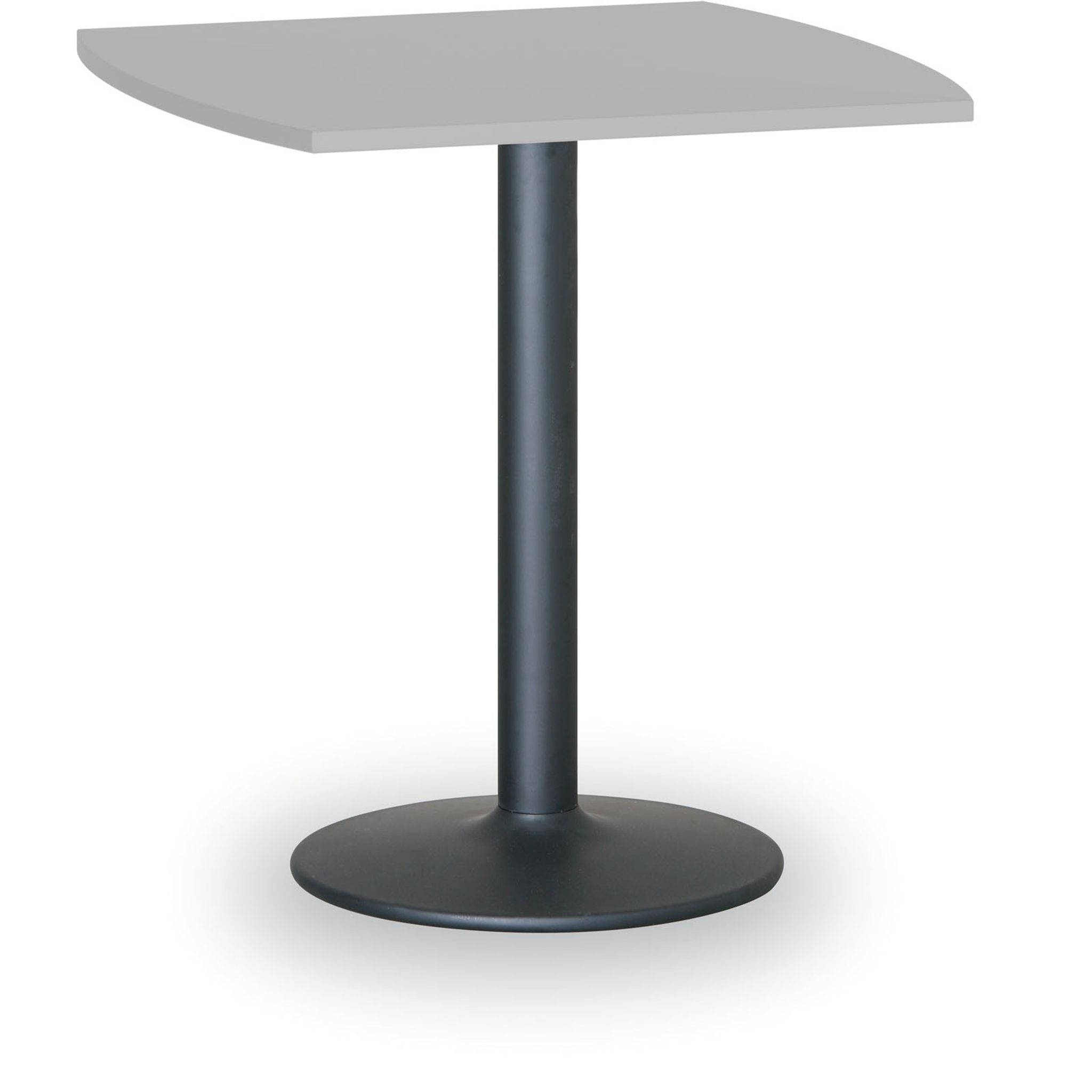 Runder Konferenztisch, Bistrotisch FILIP II, 66x66 cm, schwarze Metallgestell, graue