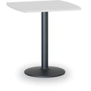 Runder Konferenztisch, Bistrotisch FILIP II, 66x66 cm, schwarze Metallgestell, weiße