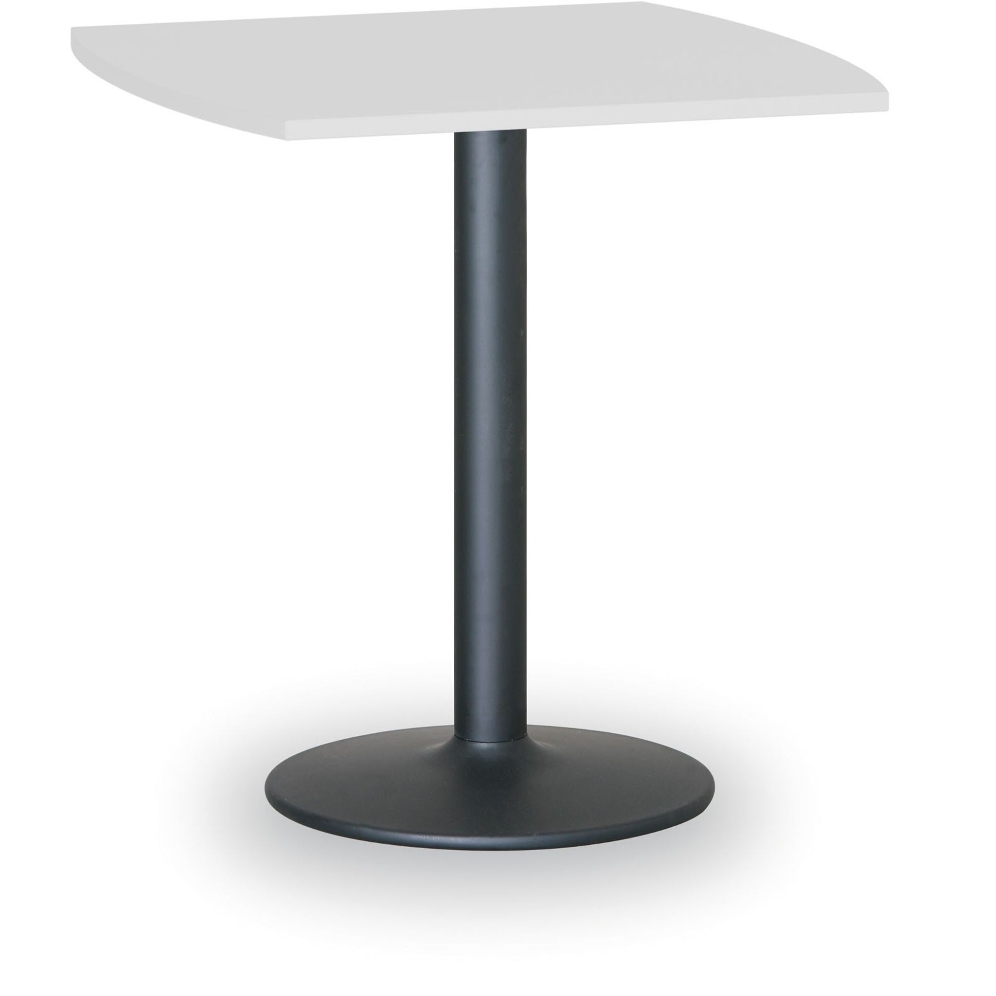 Runder Konferenztisch, Bistrotisch FILIP II, 66x66 cm, schwarze Metallgestell, weiße