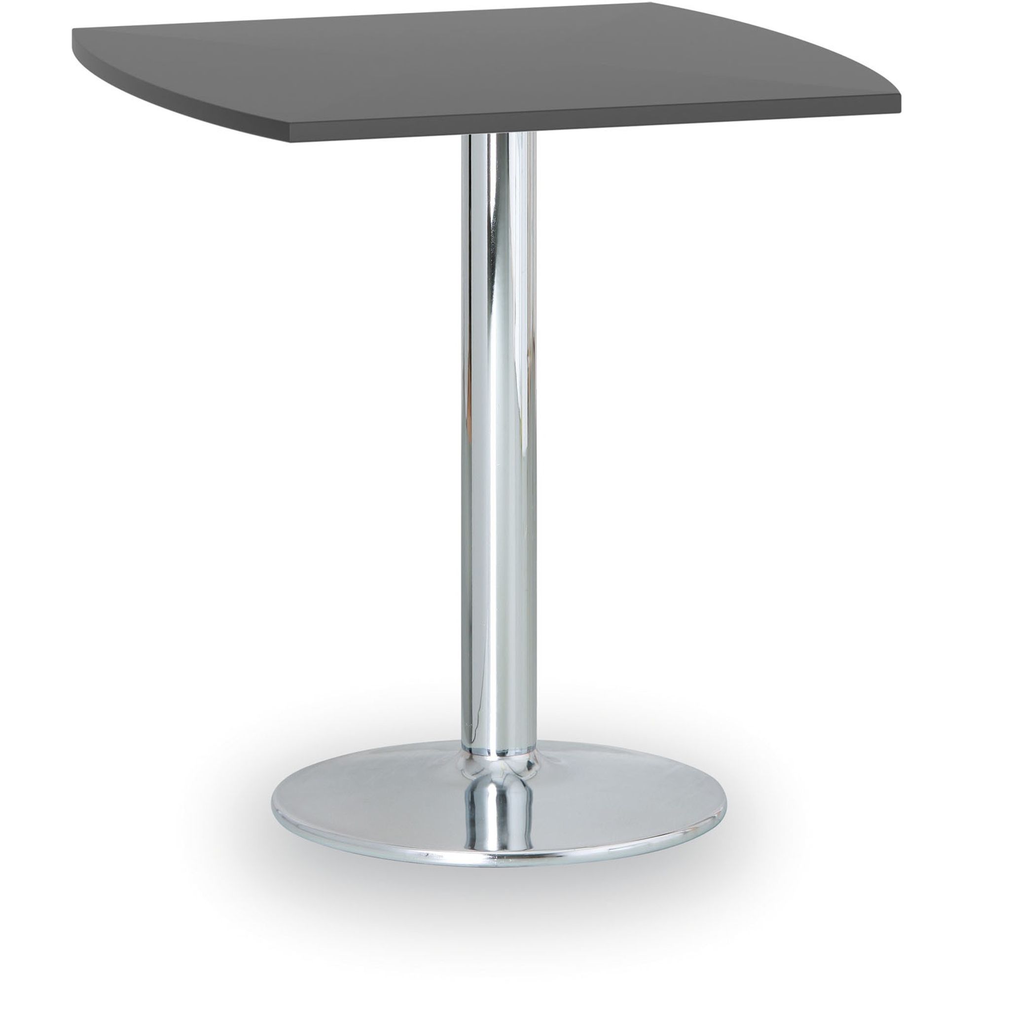 Runder Konferenztisch, Bistrotisch FILIP II, 66x66 cm, verchromtes Metallgestell, Graphit