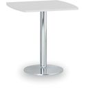 Runder Konferenztisch, Bistrotisch FILIP II, 66x66 cm, verchromtes Metallgestell, weiße