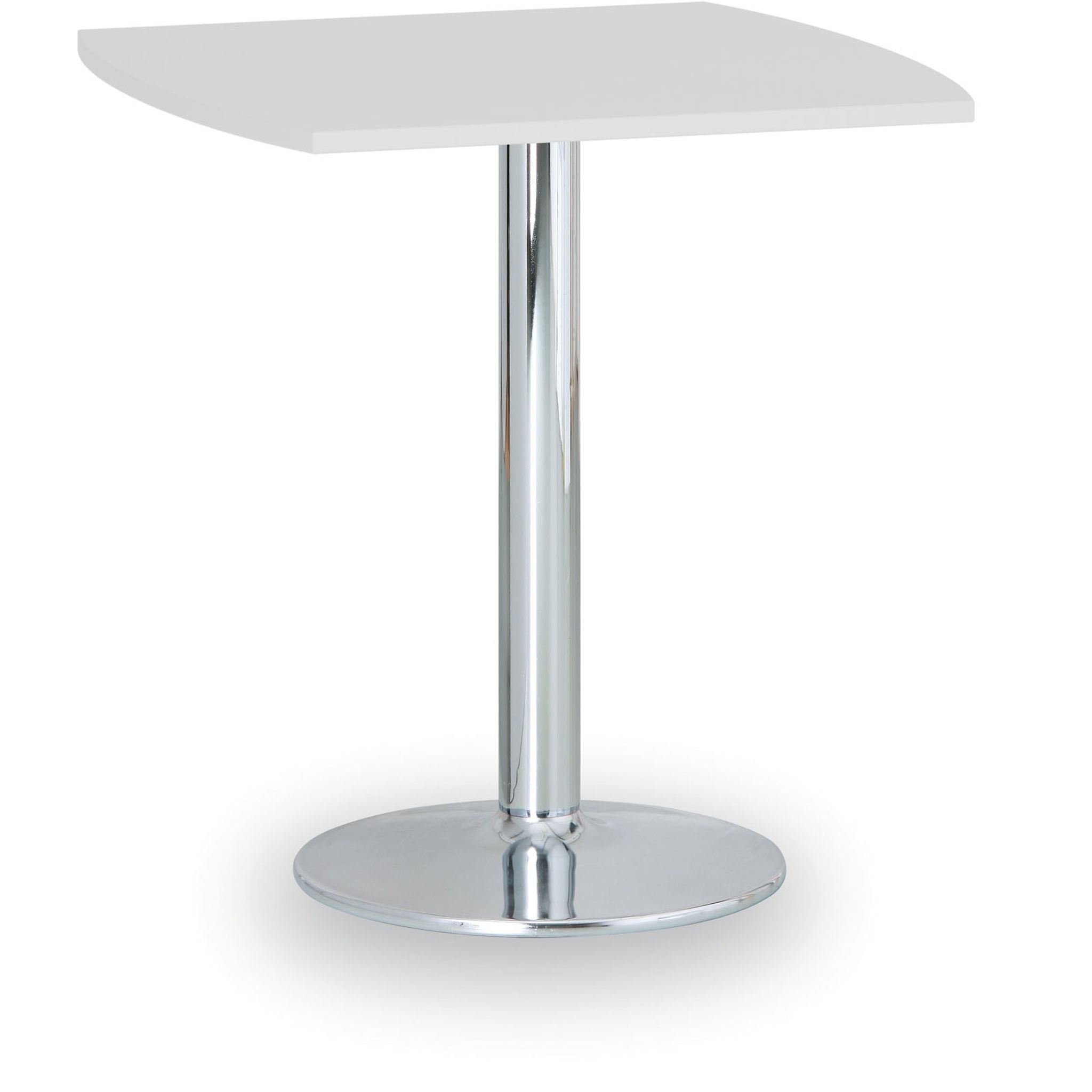 Runder Konferenztisch, Bistrotisch FILIP II, 66x66 cm, verchromtes Metallgestell, weiße