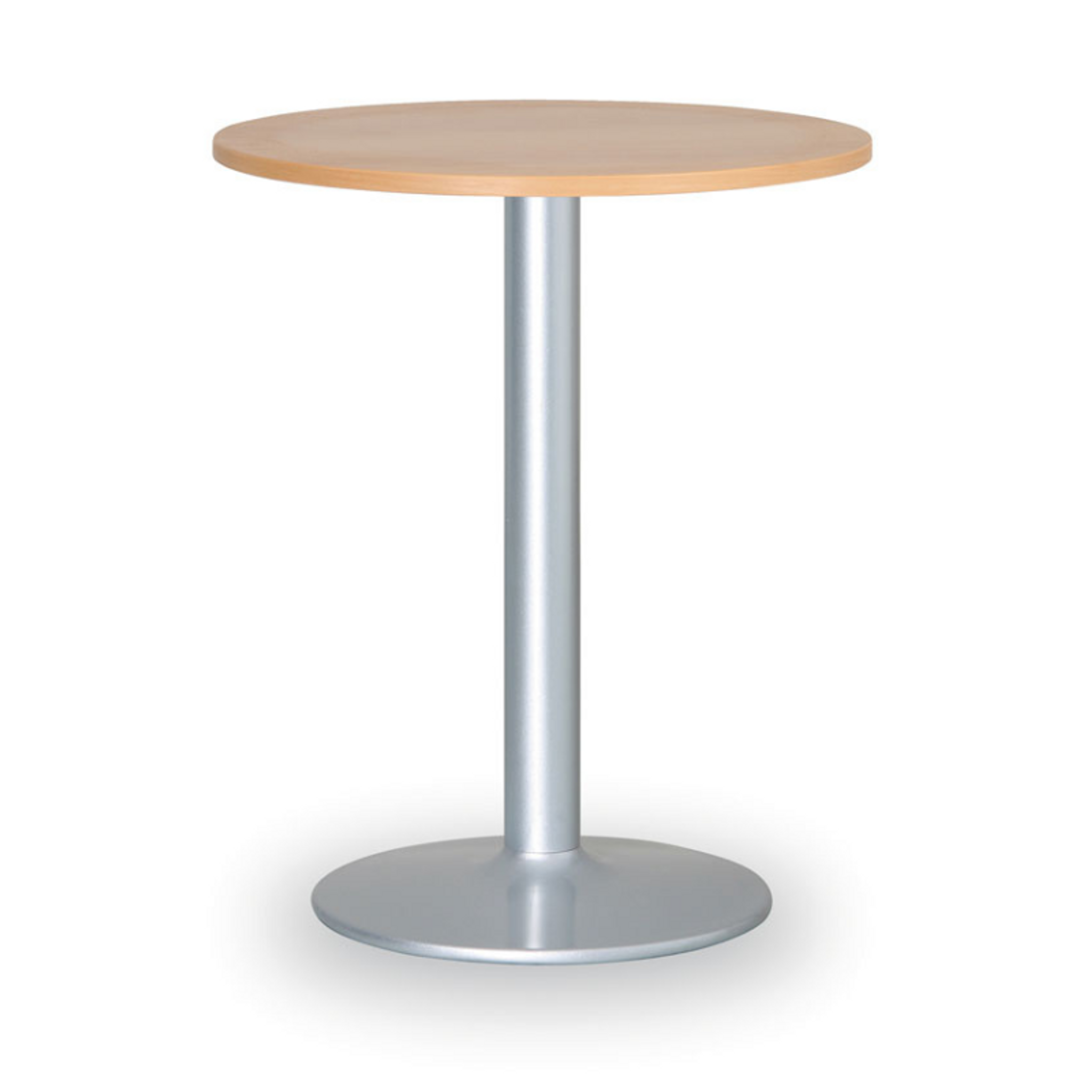 Runder Konferenztisch, Bistrotisch FILIP II, Durchmesser 80 cm, graue Metallgestell, Buche