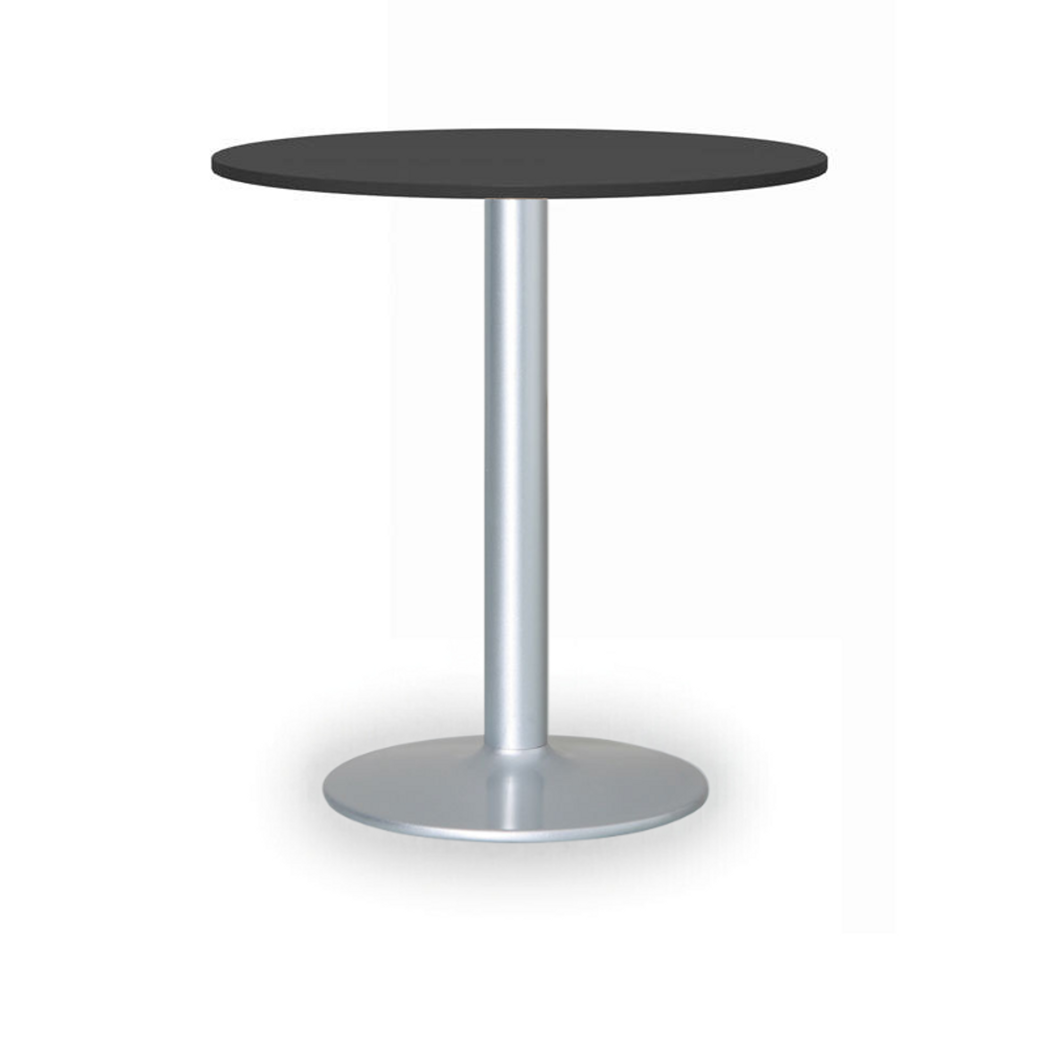 Runder Konferenztisch, Bistrotisch FILIP II, Durchmesser 80 cm, graue Metallgestell, Graphit