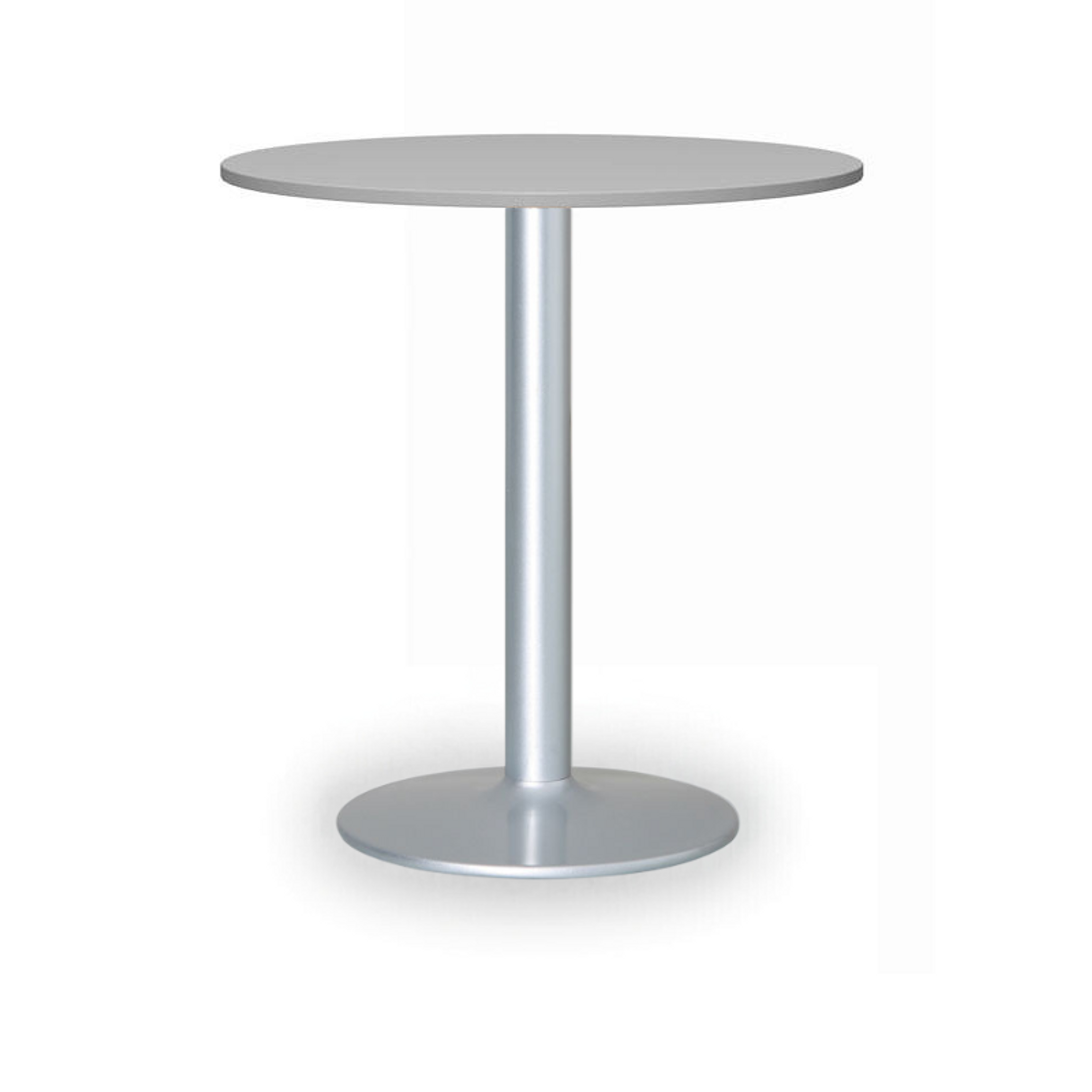 Runder Konferenztisch, Bistrotisch FILIP II, Durchmesser 80 cm, graue Metallgestell, graue