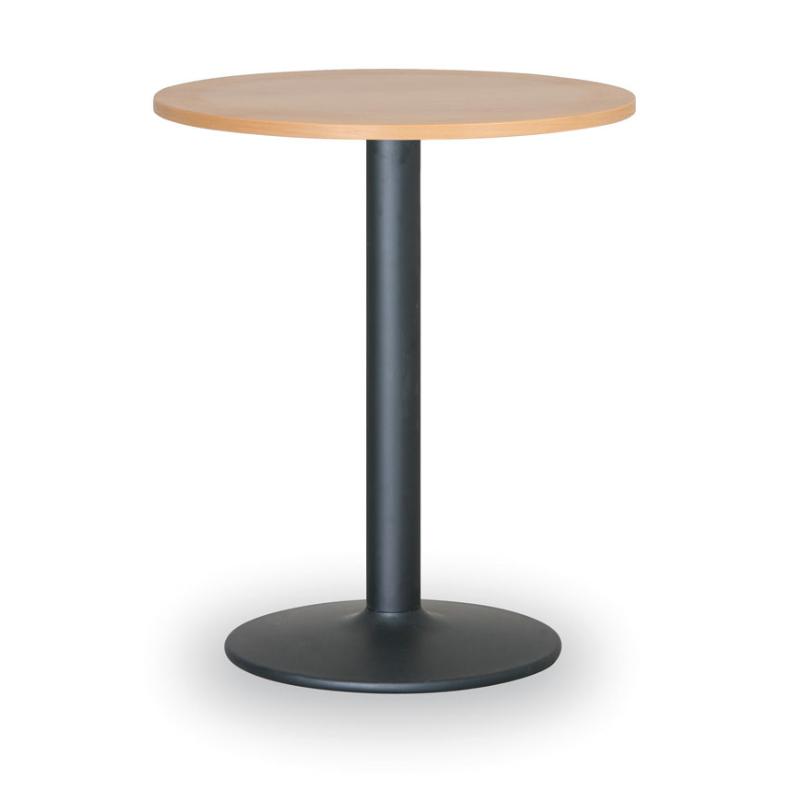 B2B Partner Runder Konferenztisch, Bistrotisch FILIP II, Durchmesser 80 cm, schwarze Metallgestell, Buche