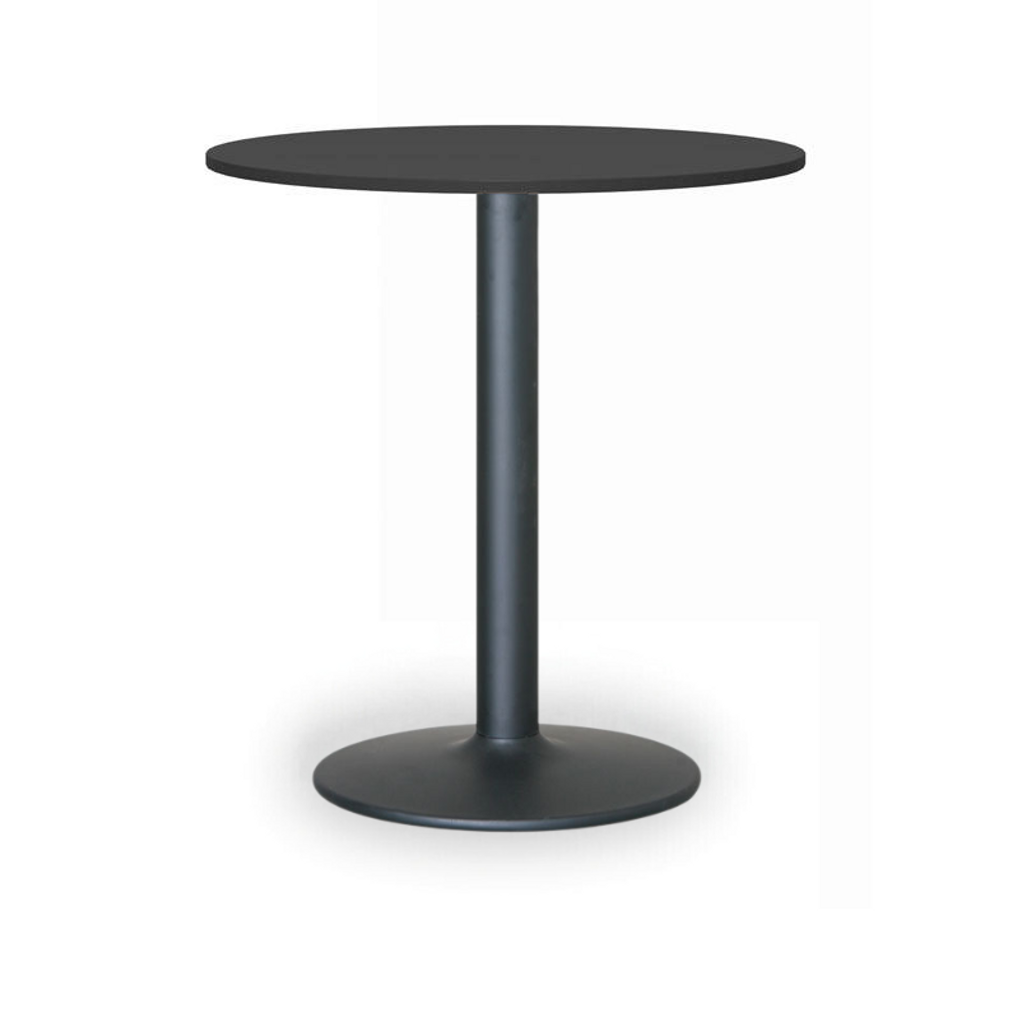 Runder Konferenztisch, Bistrotisch FILIP II, Durchmesser 80 cm, schwarze Metallgestell, Graphit