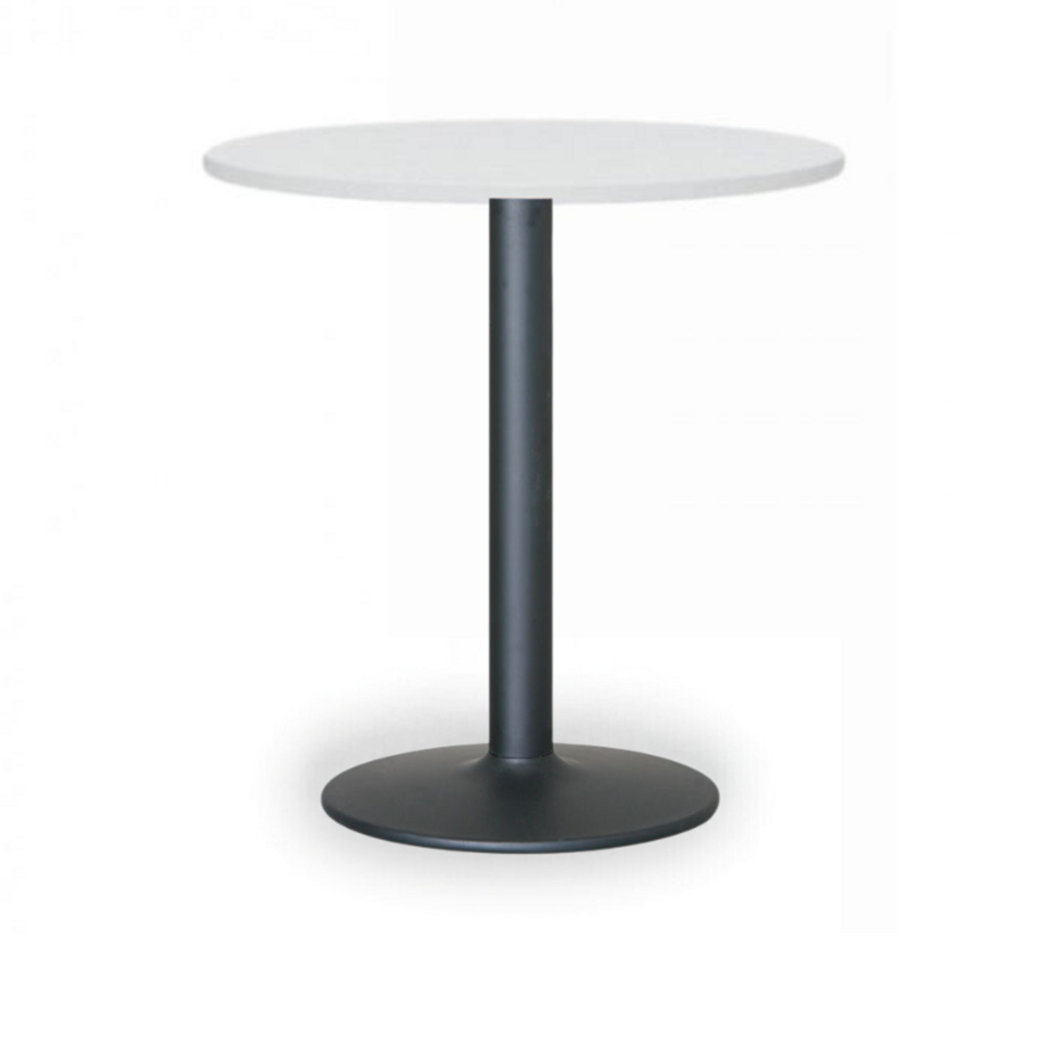 Runder Konferenztisch, Bistrotisch FILIP II, Durchmesser 80 cm, schwarze Metallgestell, weiße