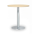 Runder Konferenztisch, Bistrotisch FILIP II, Durchmesser 80 cm, verchromtes Metallgestell, Birke