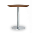 Runder Konferenztisch, Bistrotisch FILIP II, Durchmesser 80 cm, verchromtes Metallgestell, Nussbaum