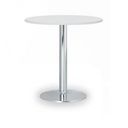 Runder Konferenztisch, Bistrotisch FILIP II, Durchmesser 80 cm, verchromtes Metallgestell, weiße