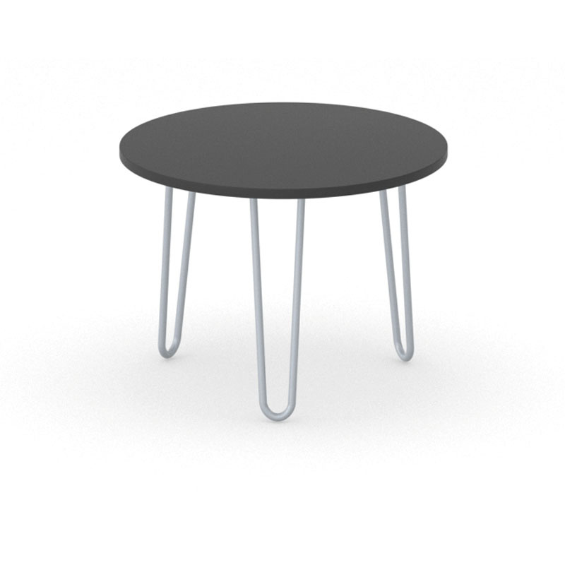 B2B Partner Runder Konferenztisch SPIDER, Durchmesser 60 cm, graues Metallgestell, Graphit