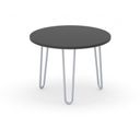 Runder Konferenztisch SPIDER, Durchmesser 60 cm, graues Metallgestell, Graphit
