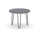 Runder Konferenztisch SPIDER, Durchmesser 60 cm, schwarzes Metallgestell, Graphit