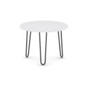 Runder Konferenztisch SPIDER, Durchmesser 60 cm, schwarzes Metallgestell, weiß