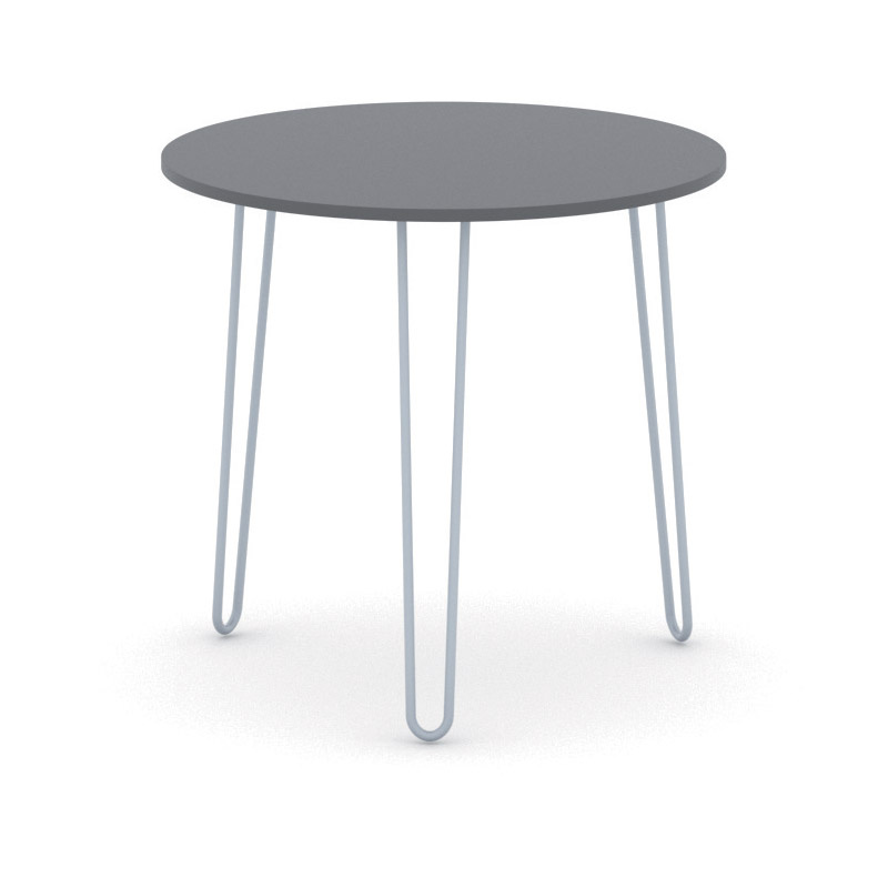 B2B Partner Runder Konferenztisch SPIDER, Durchmesser 80 cm, graues Metallgestell, Graphit