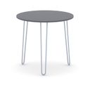 Runder Konferenztisch SPIDER, Durchmesser 80 cm, graues Metallgestell, Graphit