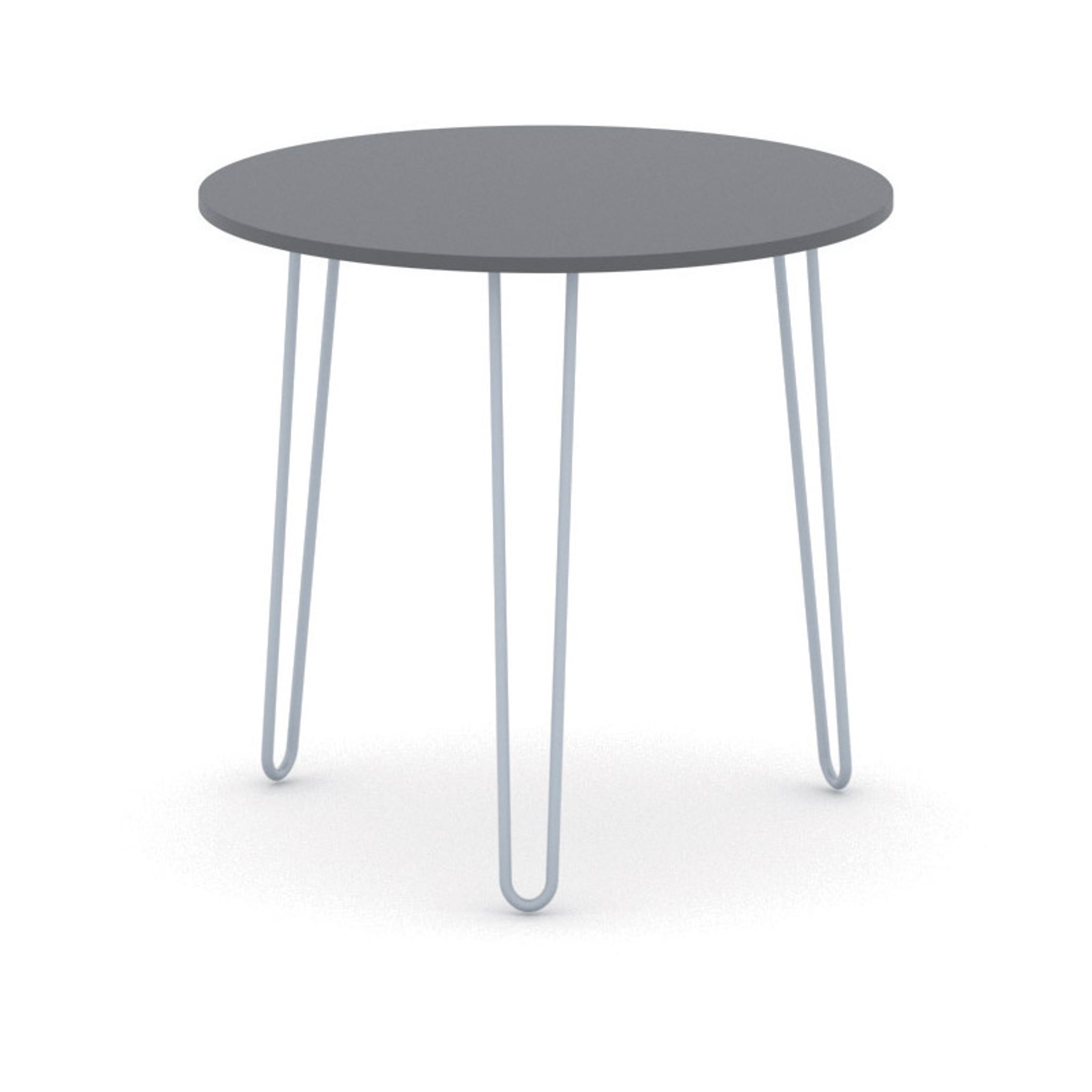 Runder Konferenztisch SPIDER, Durchmesser 80 cm, graues Metallgestell, Graphit