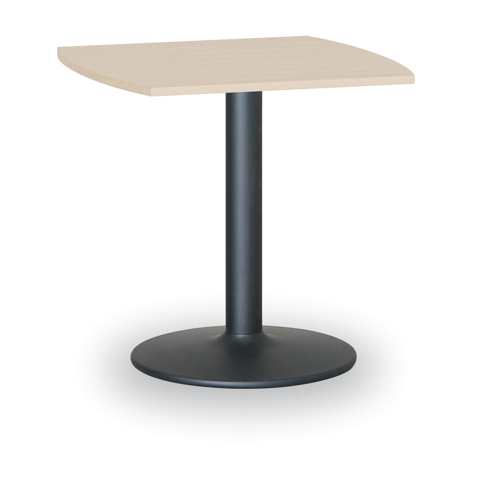 B2B Partner Runder Konferenztisch ZEUS II, 66x66 cm, schwarzes Metallgestell, Birke