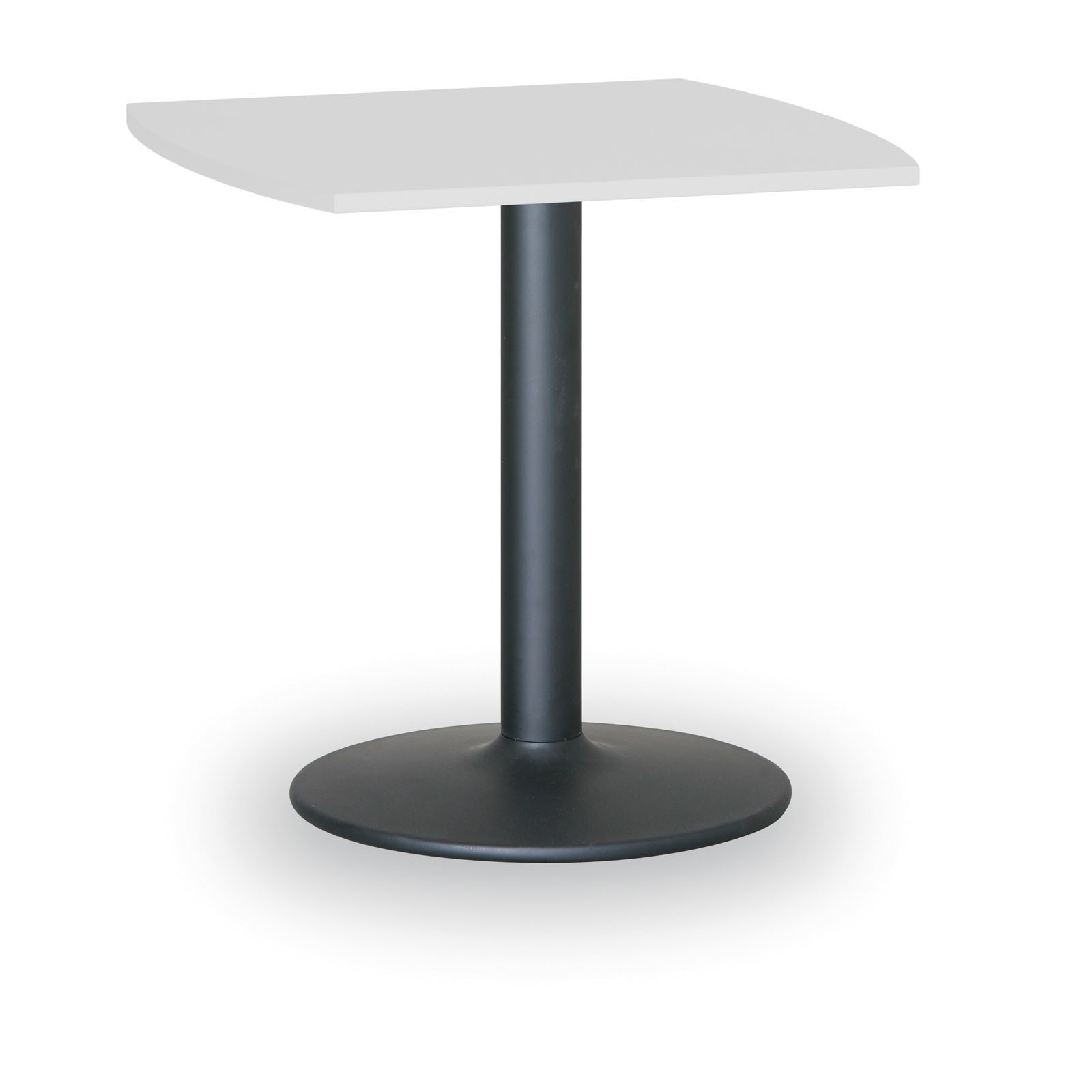B2B Partner Runder Konferenztisch ZEUS II, 66x66 cm, schwarzes Metallgestell, weiß