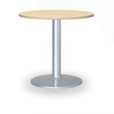 Runder Konferenztisch ZEUS II, Durchmesser 60 cm, graues Metallgestell, Birke