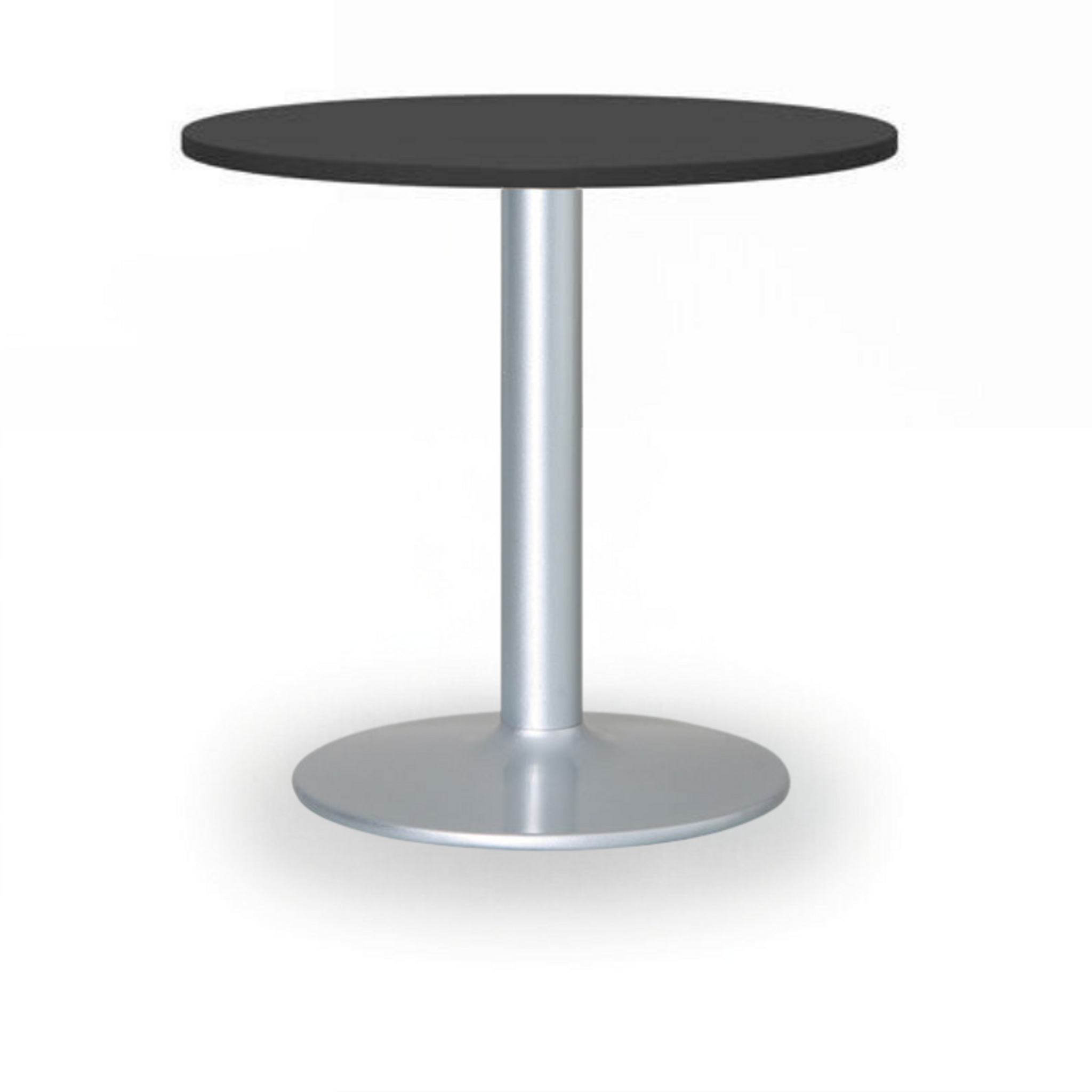 Runder Konferenztisch ZEUS II, Durchmesser 60 cm, graues Metallgestell, Graphit