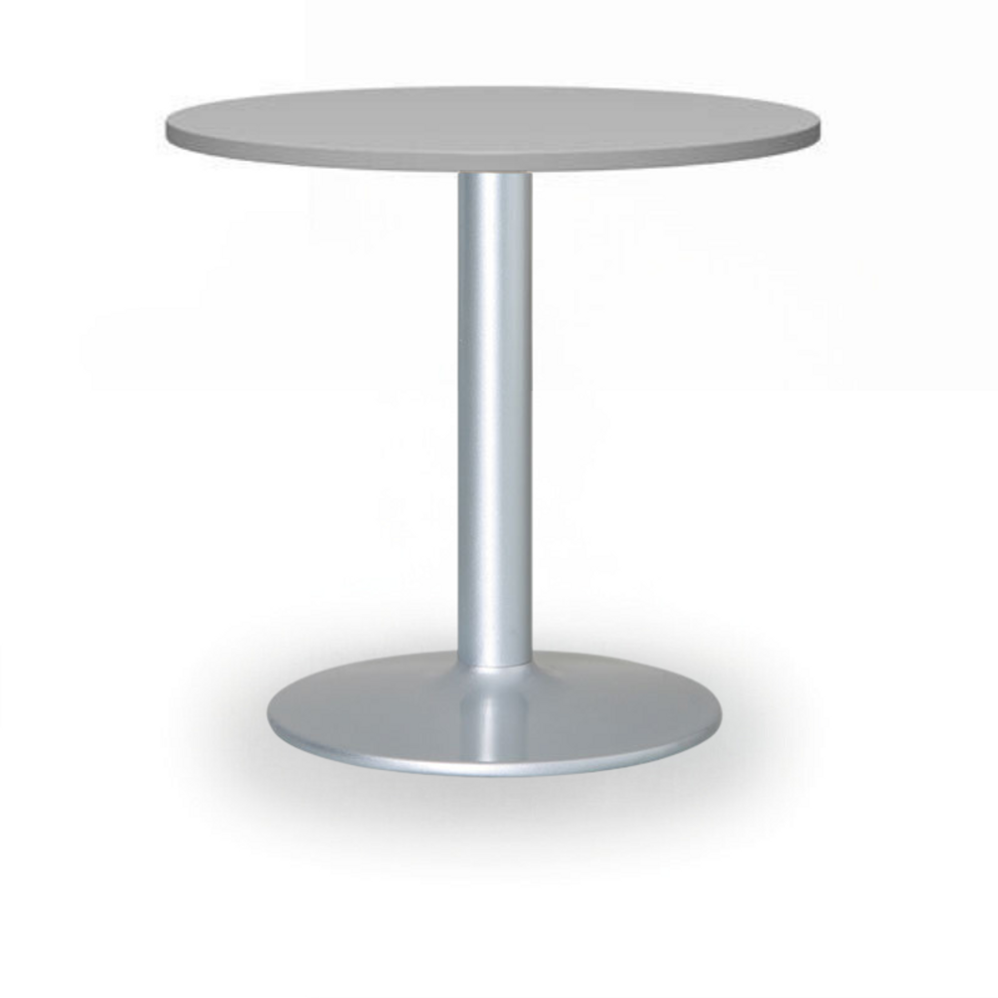Runder Konferenztisch ZEUS II, Durchmesser 60 cm, graues Metallgestell, Grau