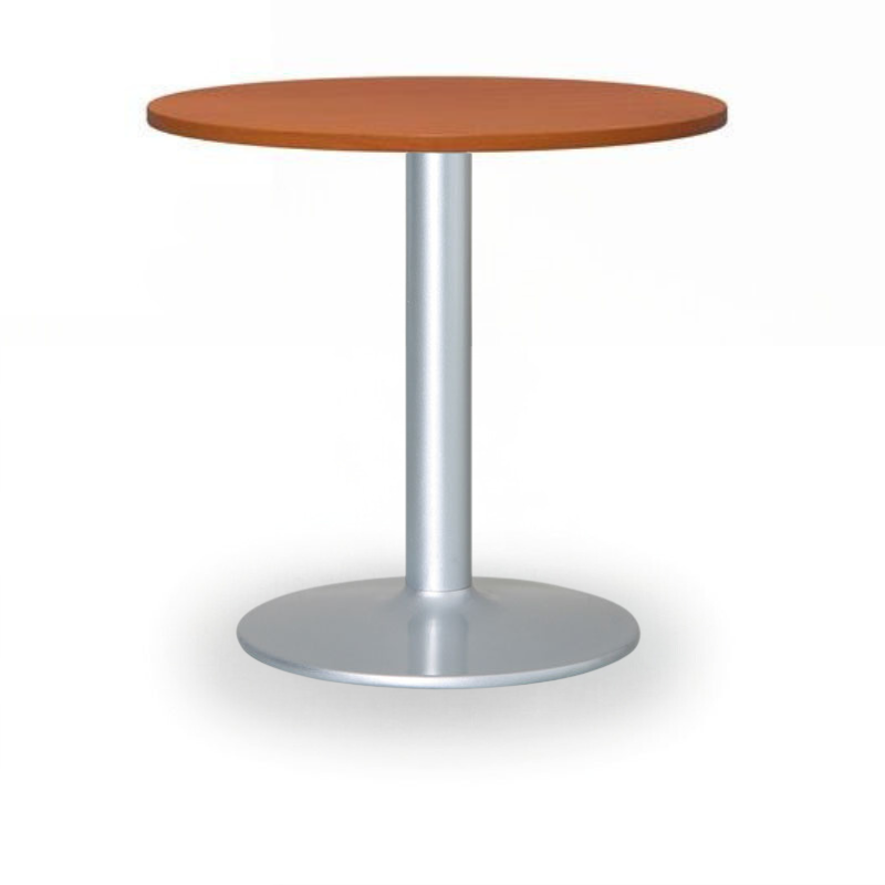 B2B Partner Runder Konferenztisch ZEUS II, Durchmesser 60 cm, graues Metallgestell, Kirschbaum