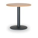 Runder Konferenztisch ZEUS II, Durchmesser 60 cm, schwarzes Metallgestell, Buche