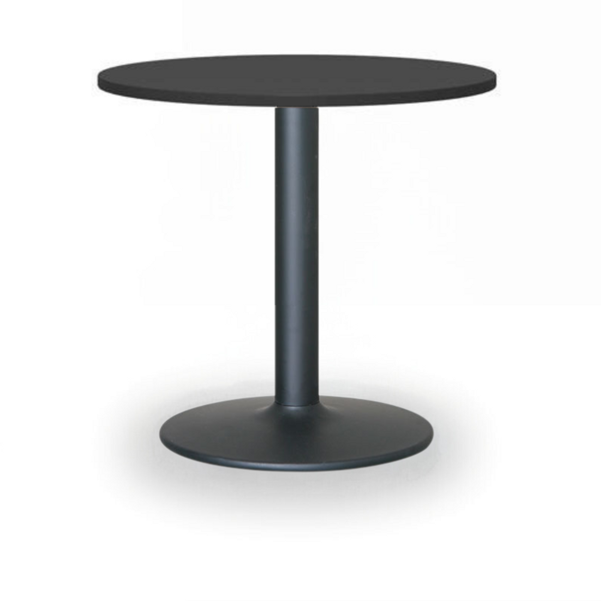 Runder Konferenztisch ZEUS II, Durchmesser 60 cm, schwarzes Metallgestell, Graphit
