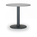 Runder Konferenztisch ZEUS II, Durchmesser 60 cm, schwarzes Metallgestell, Grau