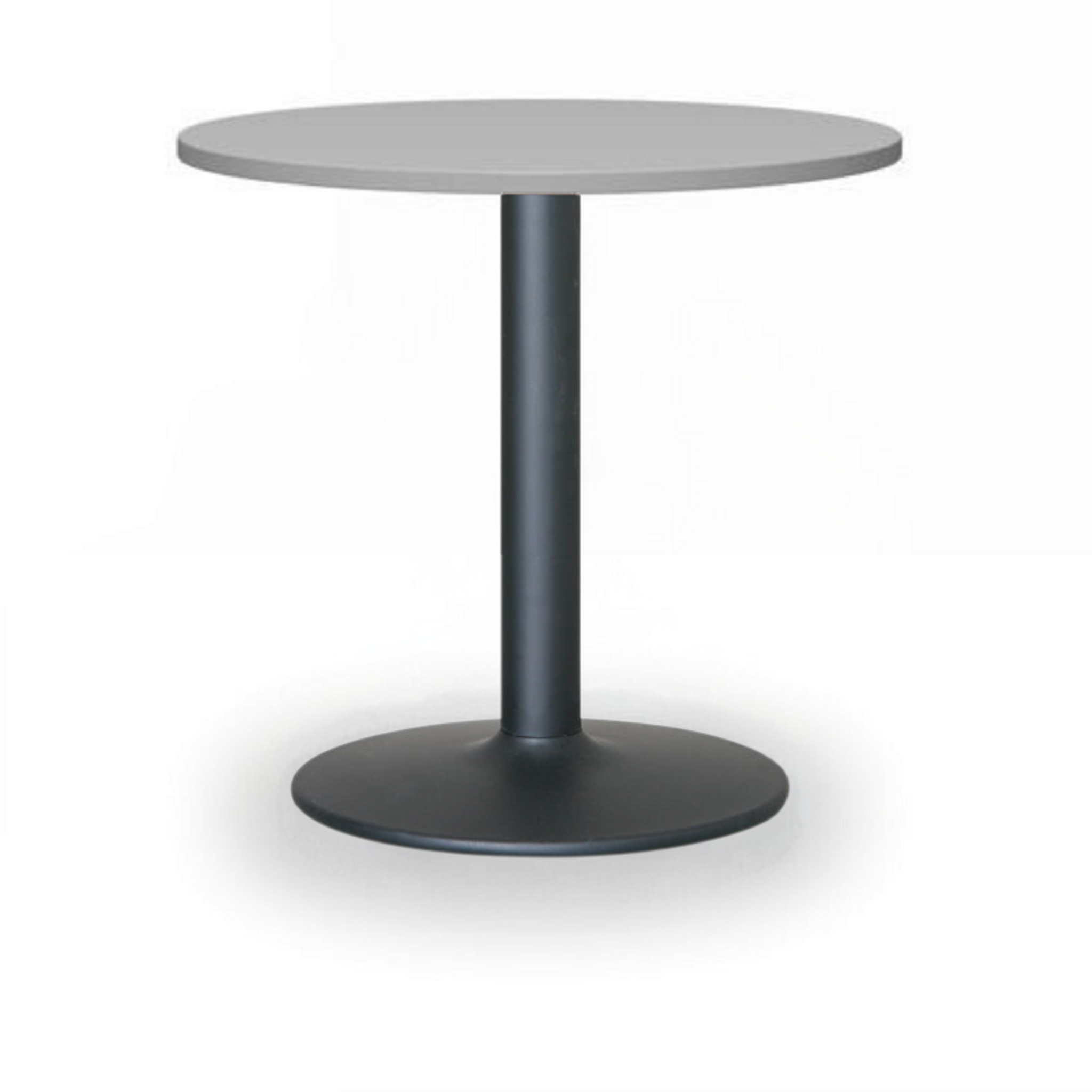 Runder Konferenztisch ZEUS II, Durchmesser 60 cm, schwarzes Metallgestell, Grau