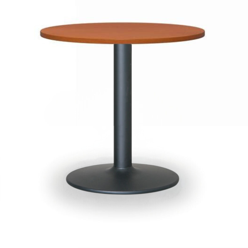 B2B Partner Runder Konferenztisch ZEUS II, Durchmesser 60 cm, schwarzes Metallgestell, Kirschbaum