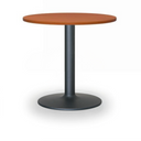 Runder Konferenztisch ZEUS II, Durchmesser 60 cm, schwarzes Metallgestell, Kirschbaum
