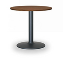 Runder Konferenztisch ZEUS II, Durchmesser 60 cm, schwarzes Metallgestell, Nuss