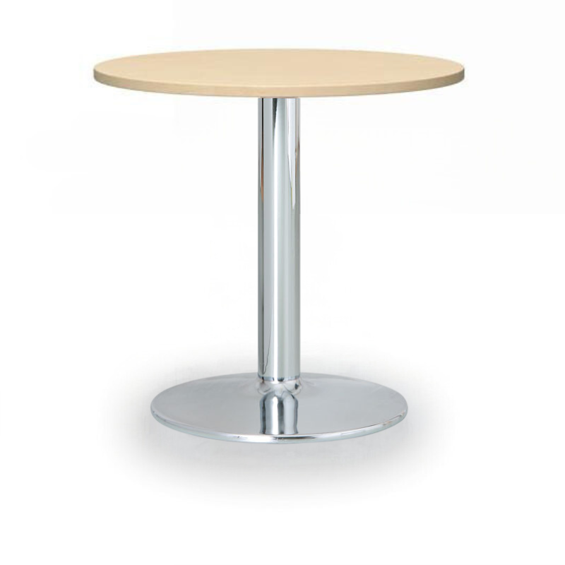 B2B Partner Runder Konferenztisch ZEUS II, Durchmesser 60 cm, verchromtes Metallgestell, Birke