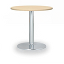Runder Konferenztisch ZEUS II, Durchmesser 60 cm, verchromtes Metallgestell, Birke