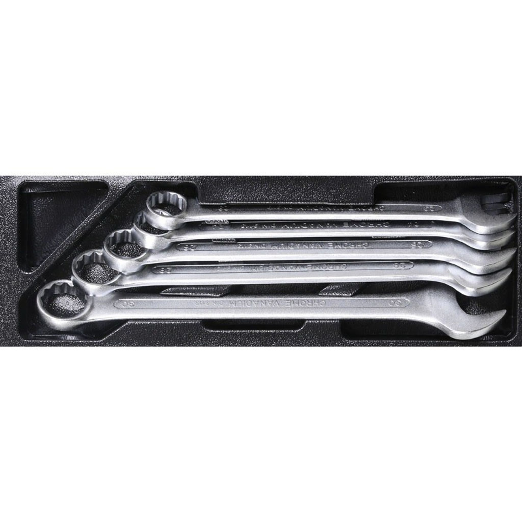 Sada klíčů 5 ks, očkové/ploché - vložka do zásuvky G2/G6, 40 x 140 x 410 mm, chrom vanadium
