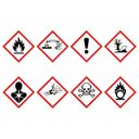 Samolepiace bezpečnostné štítky na chemikálie GHS, 10x sada 8 ks