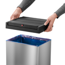 Samozamykający śmietnik na odpady Big-Box L, 35 l, zbiorczy, nierdzewny polerowany