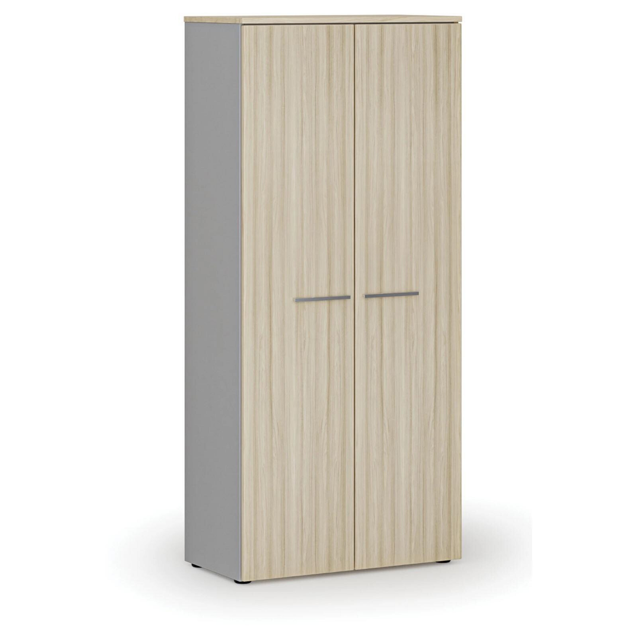 Šatní skříň s výsuvem PRIMO GRAY, 800 x 420 x 1781 mm, šedá/dub přírodní