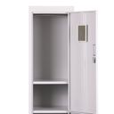 Šatní skříňka dvoudveřová 1+1 ZDARMA, cylindrický zámek, šedá/modrá