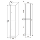 Šatní skříňka s úložnými boxy, 2 boxy, 1850 x 300 x 500 mm, mechanický kódový zámek, laminované dveře, buk